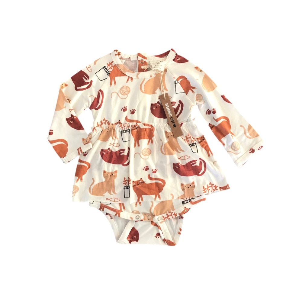 🆕 SpearmintLOVE Bamboo Cat Onesie Dress